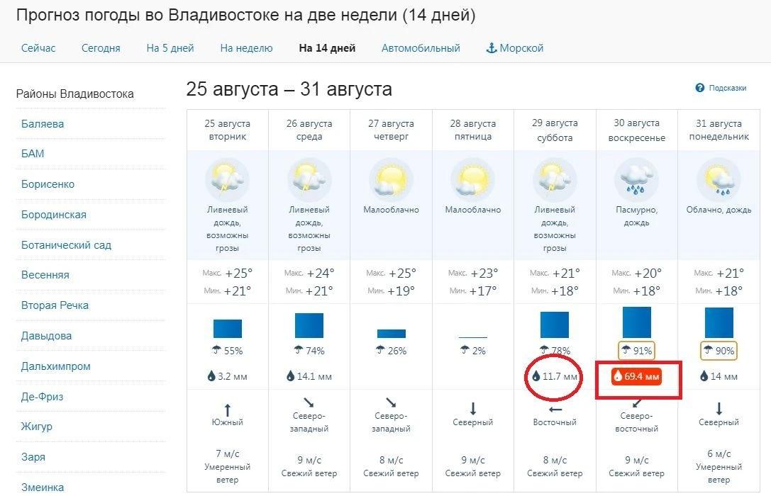Мощный "тропический" ливень накроет Владивосток.